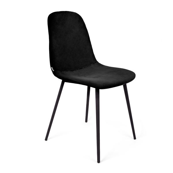  SLANK Krzesło welurowe czarne 44x52x85cm 