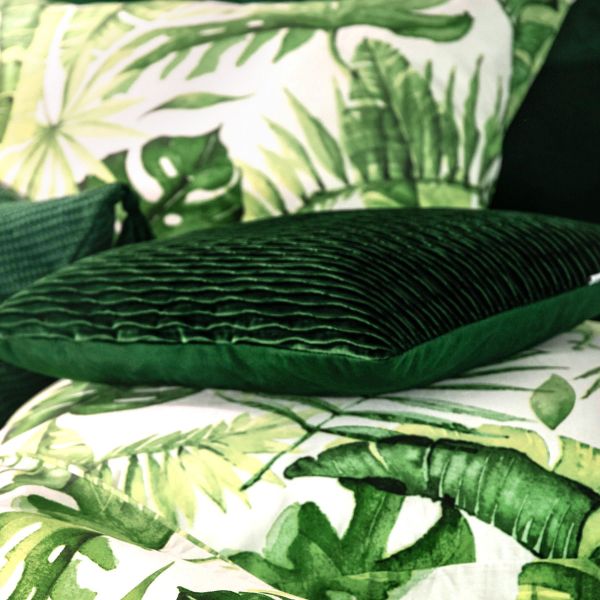  CLODIA Poszewka dekoracyjna w wytłaczane wzory zielona 45x45 cm 