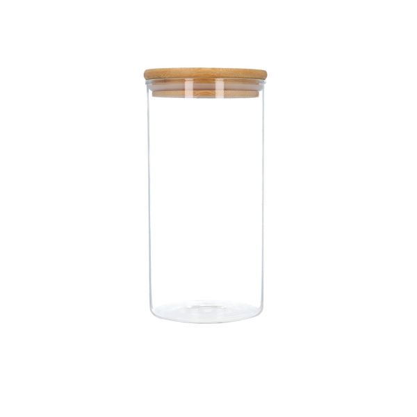 Pojemnik ERLE szklany z bambusowym wieczkiem 0,9 l
