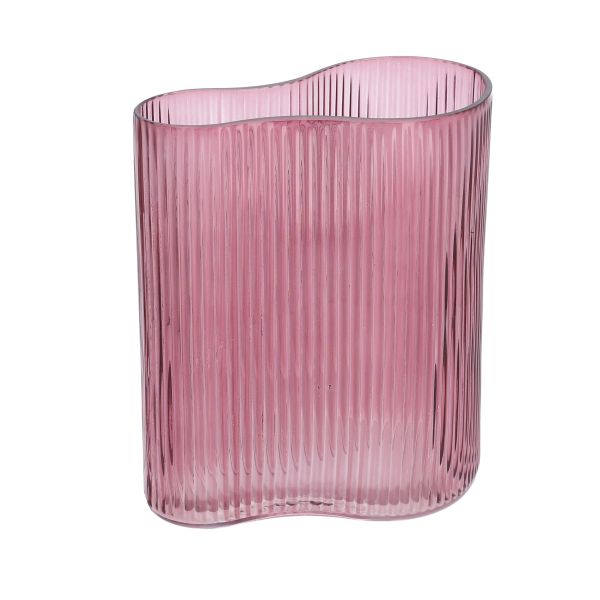  AREUS Wazon szklany różowy 20x11x20 cm 