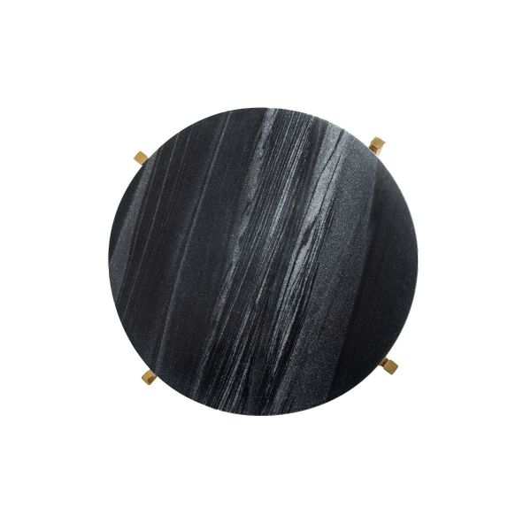 Stolik kawowy MARBLE z naturalnego marmuru czarny 40x40x50 cm