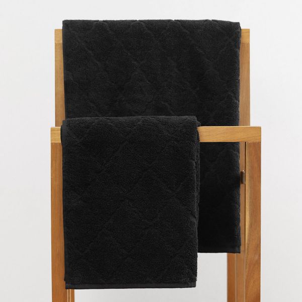 Ręcznik SAMINE z marokańską koniczyną czarny 70x130 cm