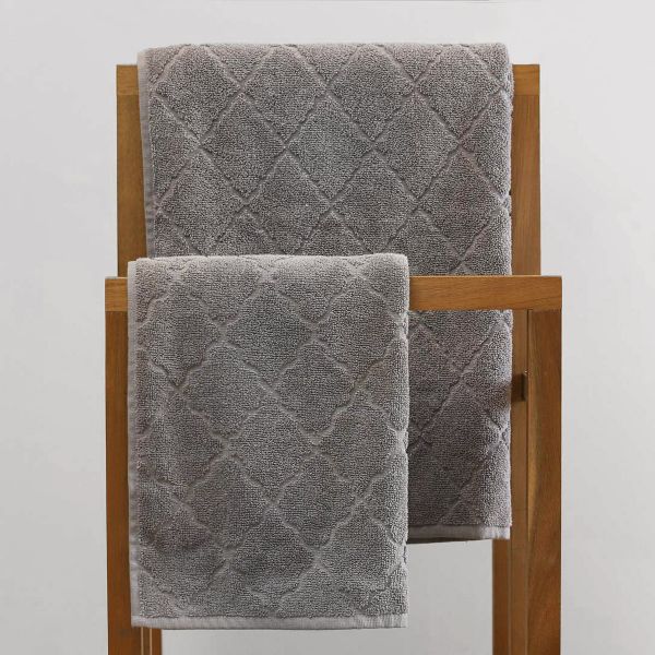 Ręcznik SAMINE z marokańską koniczyną szary 50x90 cm