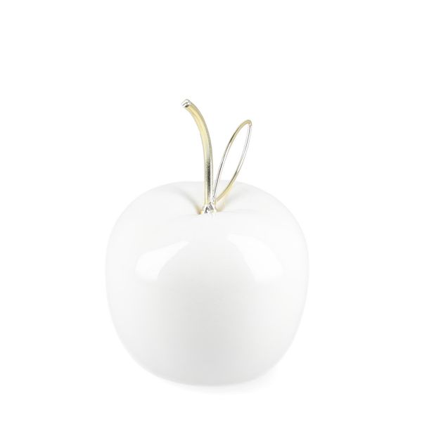 Dekoracja stojąca KEO jabłko białe 9x12 cm