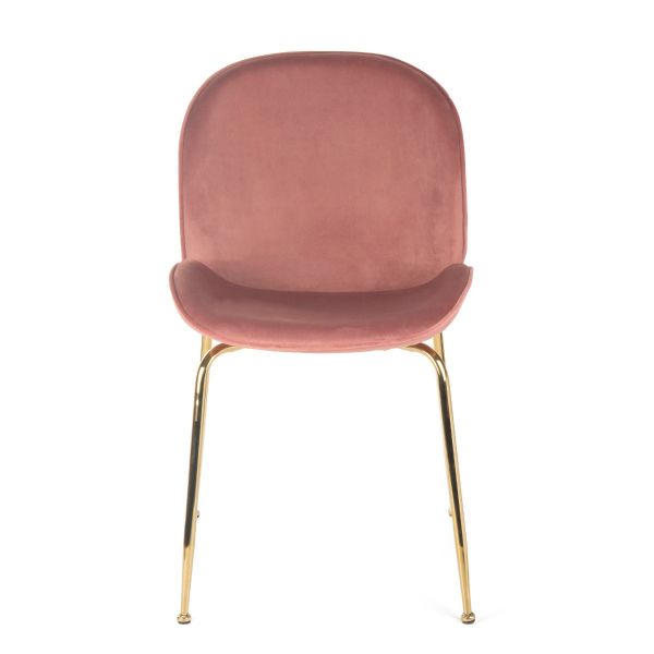 Krzesło SVELTE welurowe różowe 53x46x87 cm