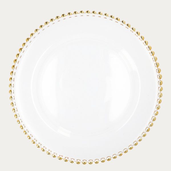 Talerz GOLDEN BALLS szklany 33 cm