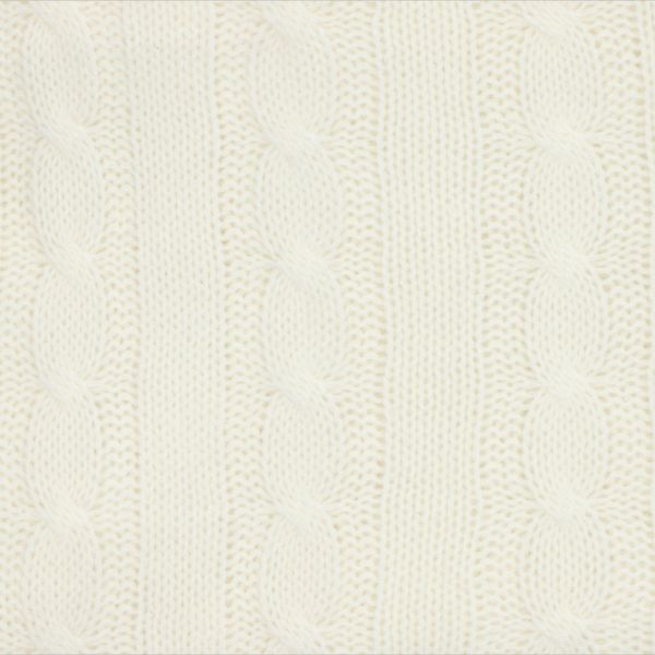  NEW MJOLBY Koc dziany sweterek kremowy 130x170 cm 