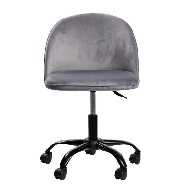Krzesło IZMA welurowe obrotowe szare 51x50x73-83cm