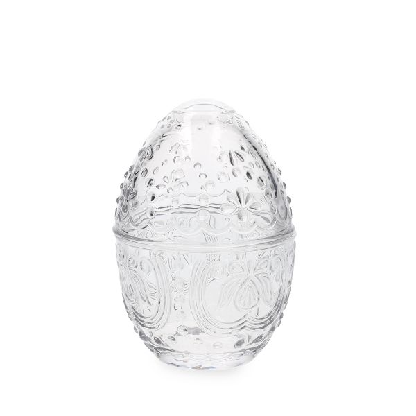 Pojemnik TIGRE szklane transparentne jajko 14x10 cm