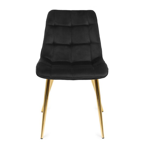 Krzesło CHIC welurowe czarne 44x57x88 cm