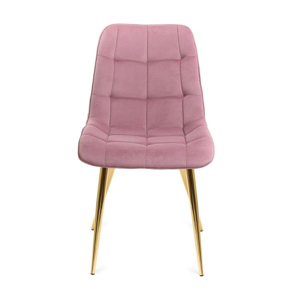 Krzesło CHIC welurowe różowe 44x57x88 cm