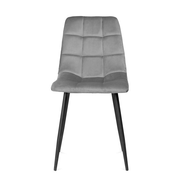 Krzesło GOYA welurowe szare 44x54x88 cm