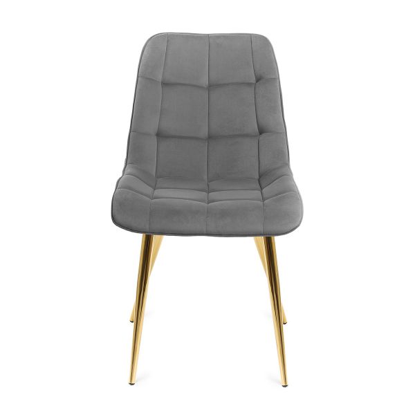 Krzesło CHIC welurowe szare 44x57x88 cm
