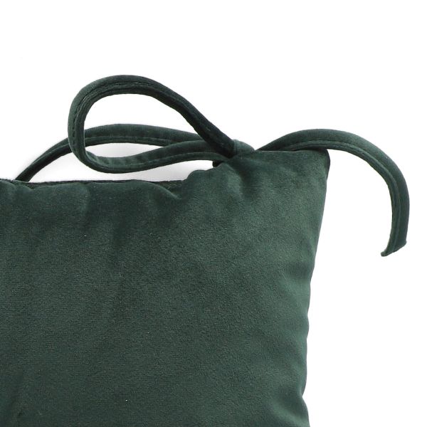 Poduszka na krzesło z wiązaniem VIVI zielona 38x38 cm