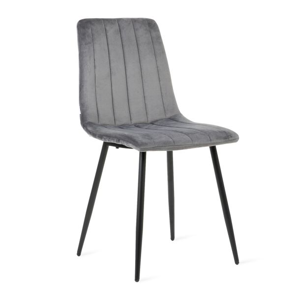 Krzesło GOLICK welurowe ciemnoszare 44x57x88 cm