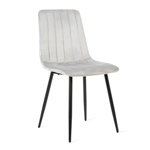 Krzesło GOLICK welurowe jasnoszare 44x57x88 cm