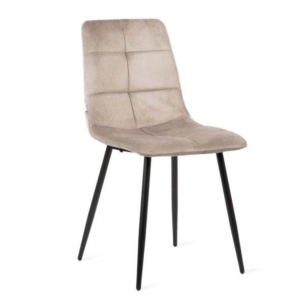 Krzesło TRISS welurowe beżowe 44x57x88 cm