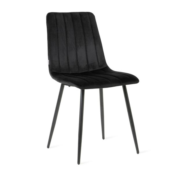 Krzesło GOLICK welurowe czarne 44x57x88 cm