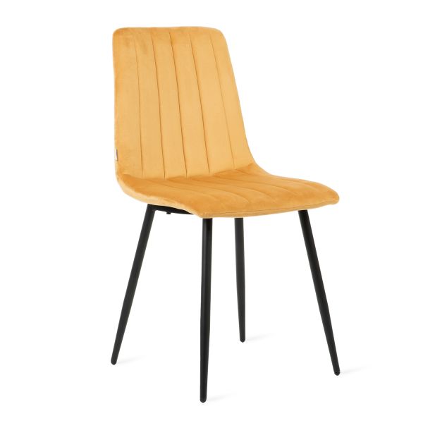 Krzesło GOLICK welurowe musztardowe 44x57x88 cm