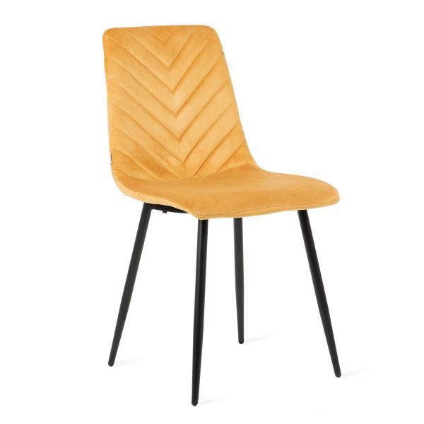 Krzesło GUNHILD welurowe musztardowe 44x57x88 cm