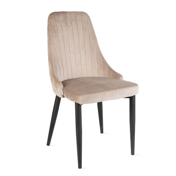 Krzesło LOUIS welurowe beżowe 44x59x88 cm