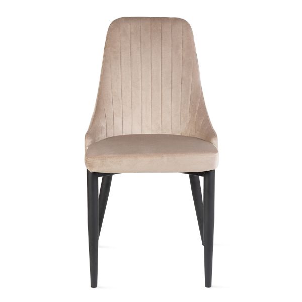 Krzesło LOUIS welurowe beżowe 45x45x90 cm