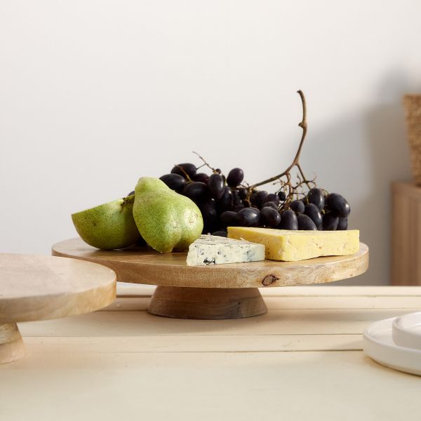 Patera SJAL MANGO drewniana na nóżce 33 cm