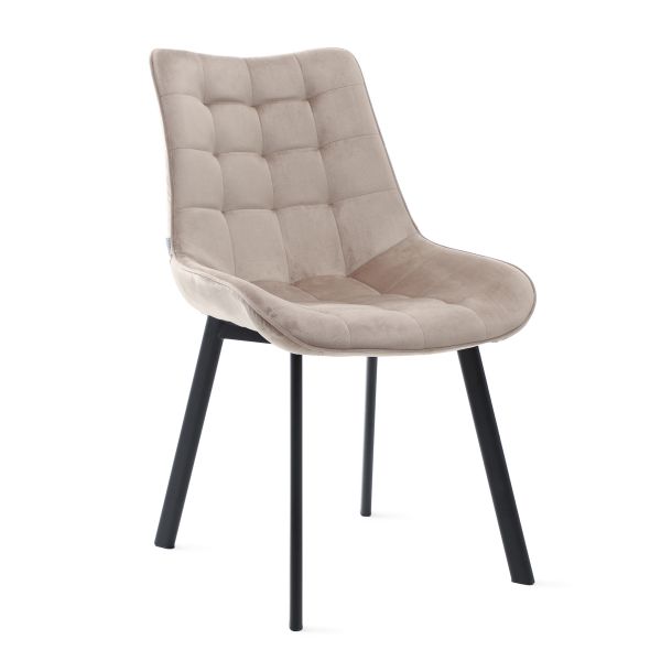 Krzesło COLIN welurowe beżowe 53x61x88 cm