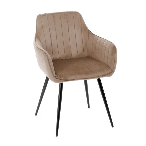 Krzesło ANDRE welurowe brązowe 56x61x86 cm