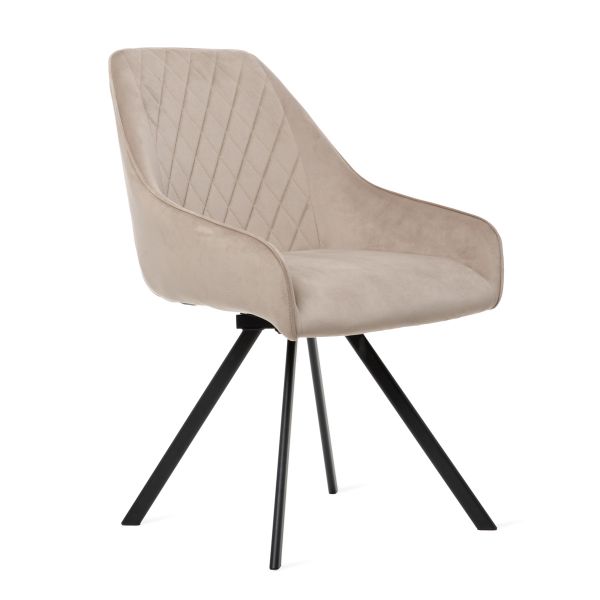 Krzesło LAURENT obrotowe welurowe czarne 54x55x85 cm, SH: 50cm