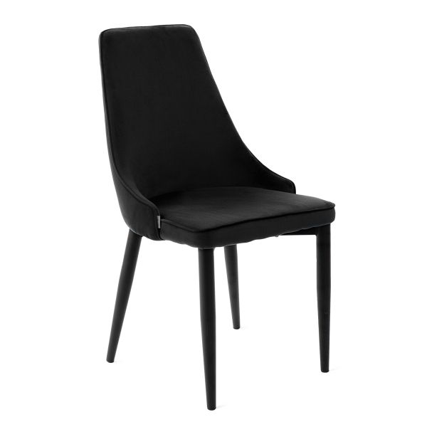 Krzesło LOUIS RIBBON welurowe czarne 44x59x88 cm