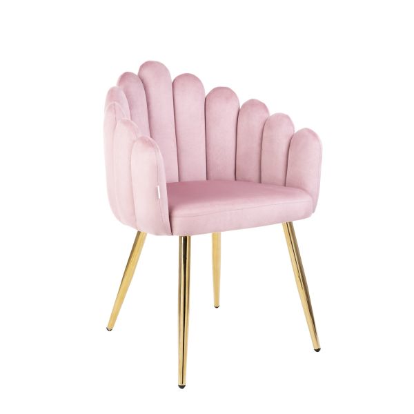 Fotel LANA welurowy różowy 56x55x83 cm