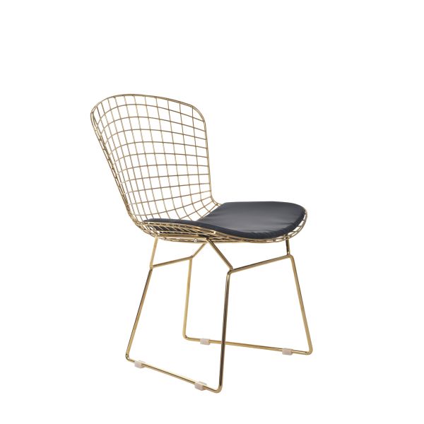 Krzesło INDUSTRIAL metalowy złoty 58x54x80 cm