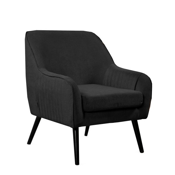 Fotel ELLA w tkaninie czarny 70x70x84 cm