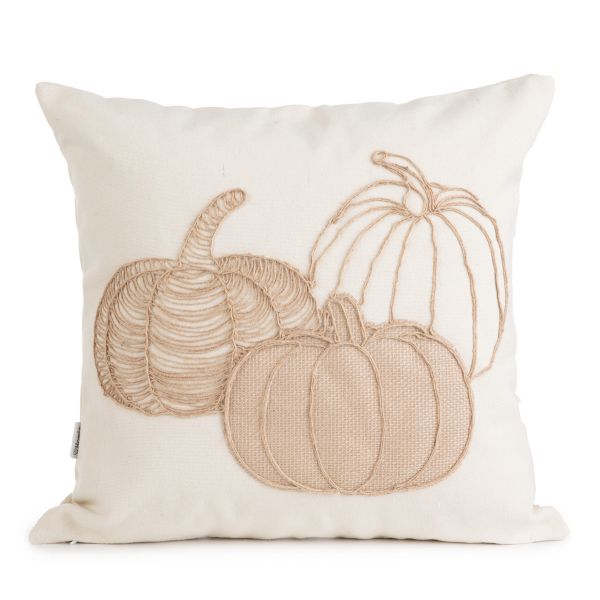 Poszewka PUMPKIN w wyszywane dynie 45x45 cm