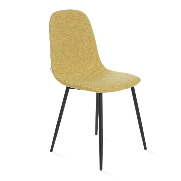 Krzesło SLANK w tkaninie musztardowe 44x52x85cm
