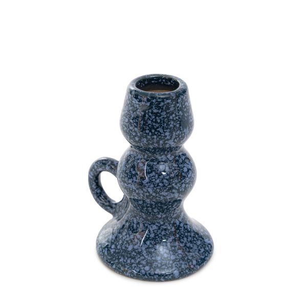 Świecznik ROLO ceramiczny granatowy 8,5x7x10,5 cm