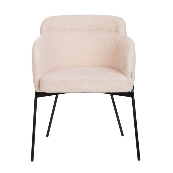 Krzesło FLUFFY beżowe w tkaninie TEDDY 57x60x78 cm
