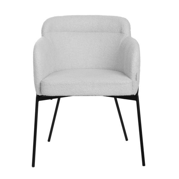 Krzesło FLUFFY szare w tkaninie TEDDY 57x60x78 cm