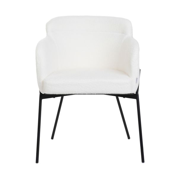 Krzesło FLUFFY ecru w tkaninie TEDDY 57x60x78 cm