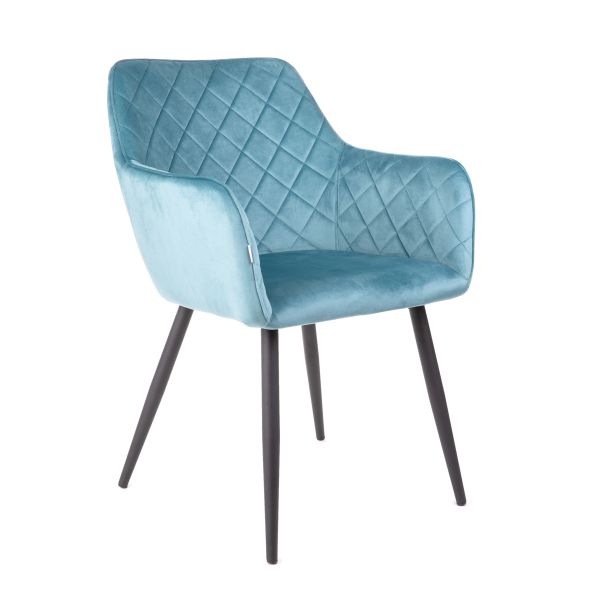 Krzesło SHELTON welurowe turkusowe 56x60x84cm