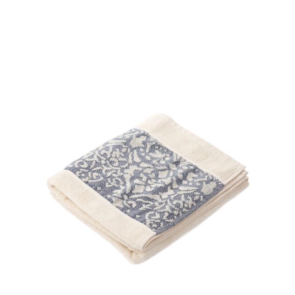 Ręcznik DAPHNE ecru z niebieską bordiurą 70x130cm