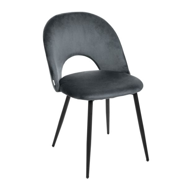 Krzesło TERCIO welurowe szare 47x55x77cm