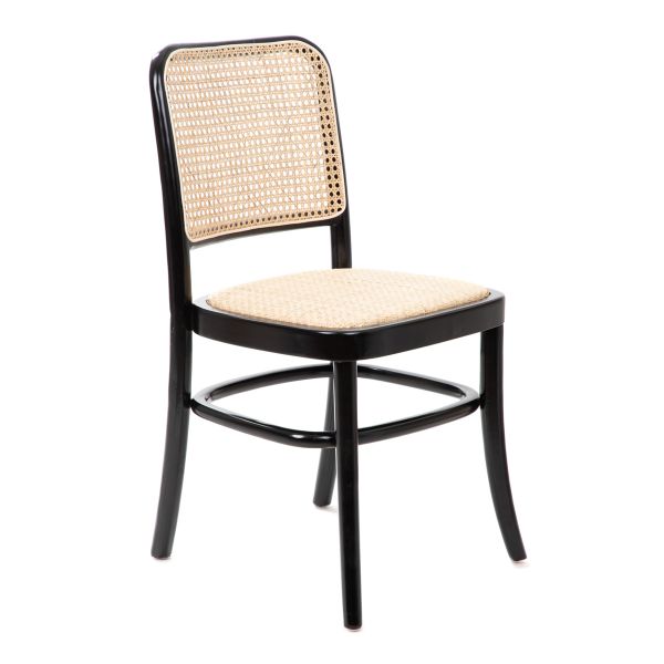 Krzesło LEGNO rattanowe czarne 49x45x83 cm