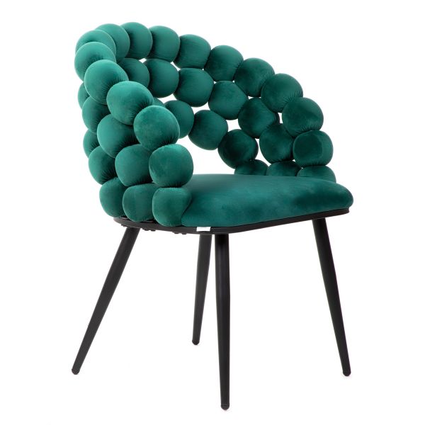 Krzesło BUBBLE welurowe zielone 57,5x61x81,7cm