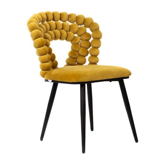Krzesło BUBBLE VERSE welurowe oliwkowe 48x65x81 cm