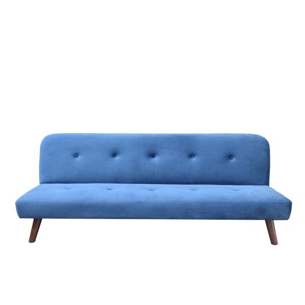 Sofa RINKO sofa 3-osobowa, z funkcją spania, welurowa granatowa 195x81x74 cm
