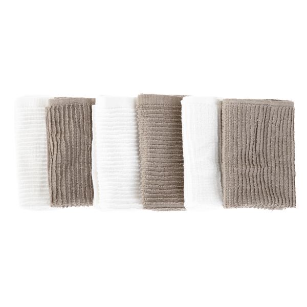 Zestaw ręczników uniwersalnych KAVEH biało beżowe 6*30x30 cm