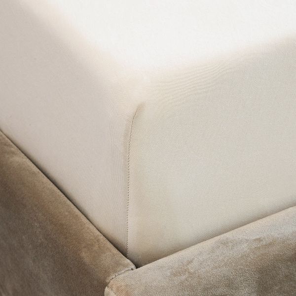 Prześcieradło PELLY jersey beżowe PREMIUM 160x200 cm