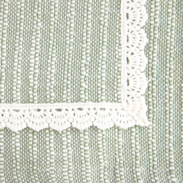 Bieżnik ANIZA bawełniany z koronką 40x160 cm